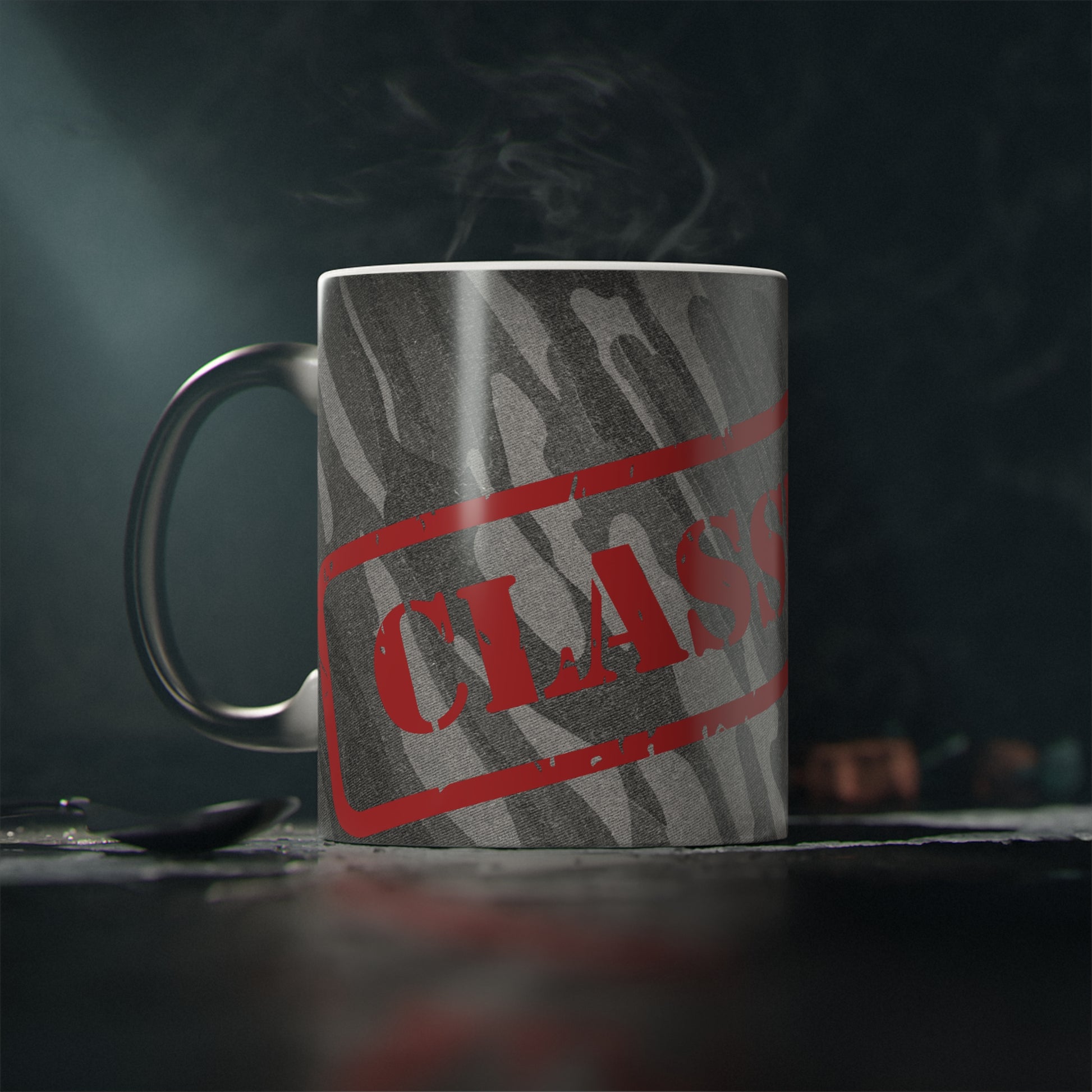 Classified Magic Mug | Unique Coffee Cup | Gift for Secret Agent & Spy Lovers